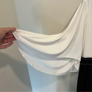 Gorgeous white and black empire waist formal gown.